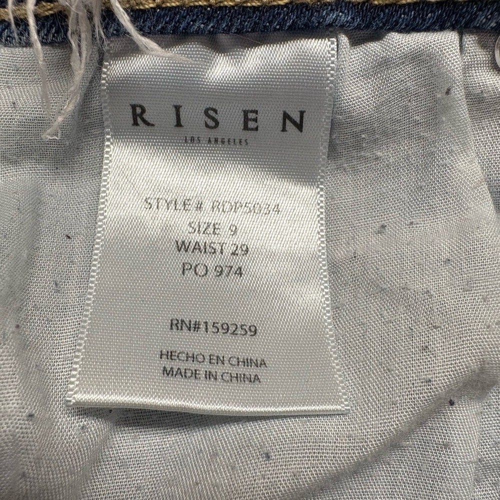 Risen Jeans High Rise Wide Leg Fray Hem & Waist Medium Wash Jeans Size 29" - Picture 14 of 15
